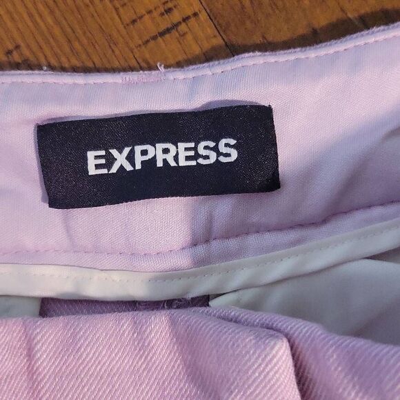 Express Mid Ride Stretch Columnist Ankle Linen Blend Pants - Picture 5 of 10